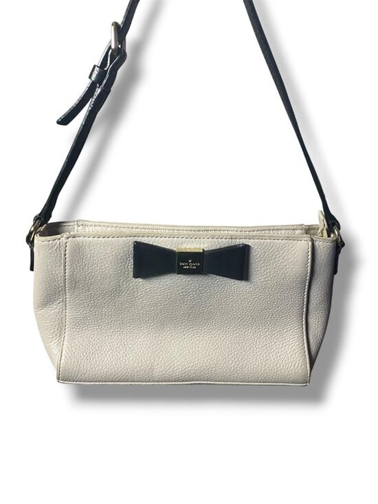 kate spade Handbags - kate spade Ivory Crossbody with Black Bow Accent